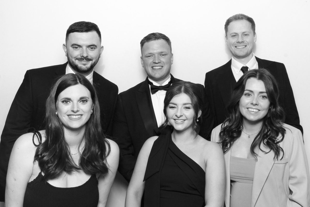 Guests using Photo Booth at Middleton Lodge wedding